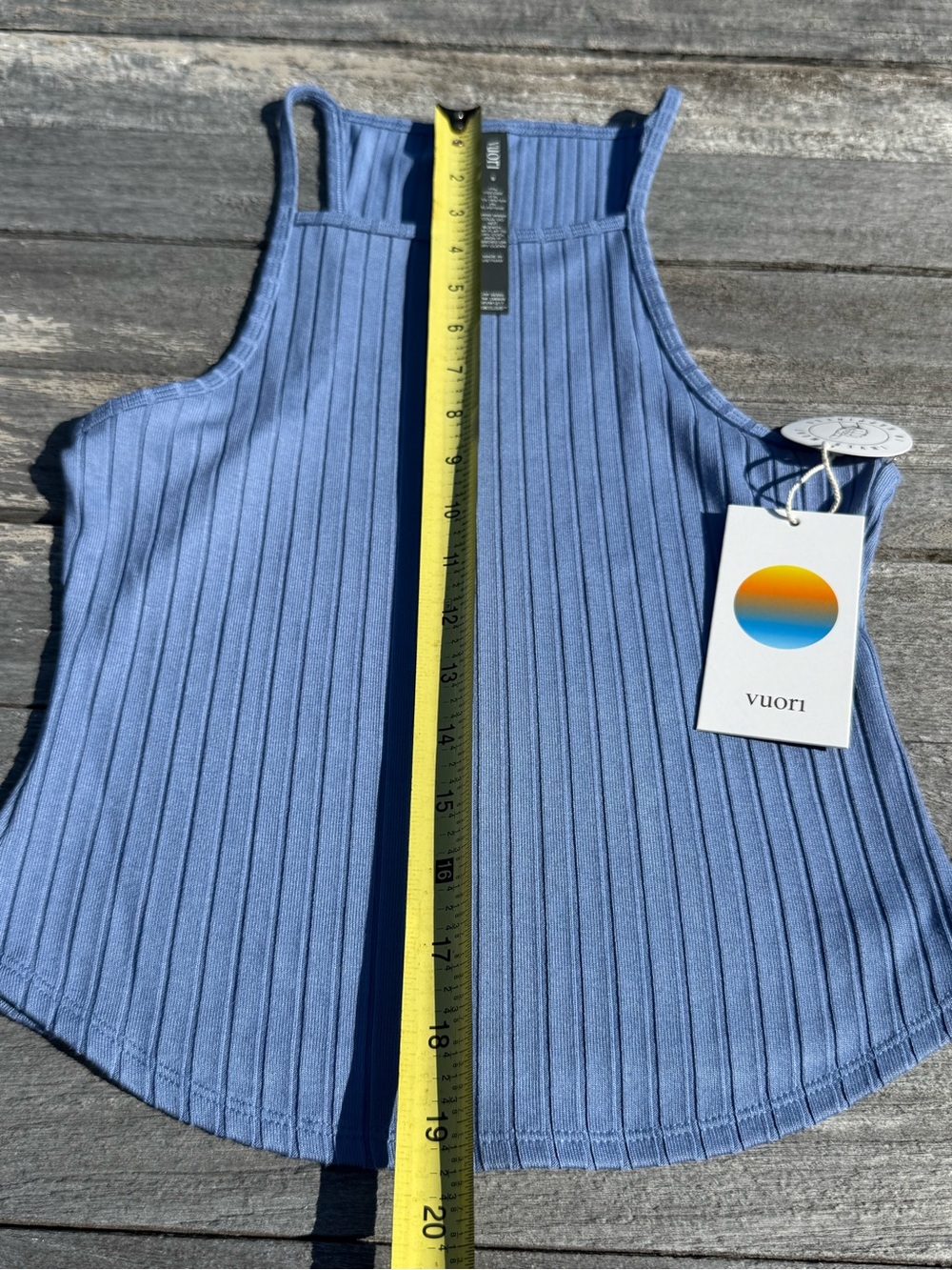 Vuori Marina Rib Tank Bluebell Small NWT Ribbed Sleeveless Top - Picture 2 of 4